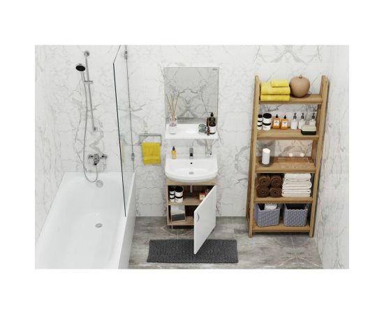 Комплект Onika ЭКО 52 дуб сонома (3в1: тумба+раковина+зеркало) 105204 – изображение 6