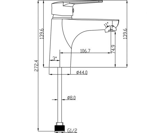 Смеситель для раковины Swedbe Mars однорычажный, с гигиеническим душем 1760B – изображение 6