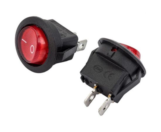 Круглая клавиша Nord-Yada 250V 6А красная (2контакта) ON-OFF (2шт в упаковке) 905483 – изображение 8