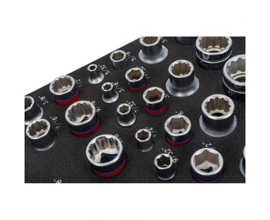 Набор комбинированных ключей, набор торцевых головок 1/4""&3/8""&1/2"", ложемент, 40 предметов KING TONY 9-9040SRV – изображение 10