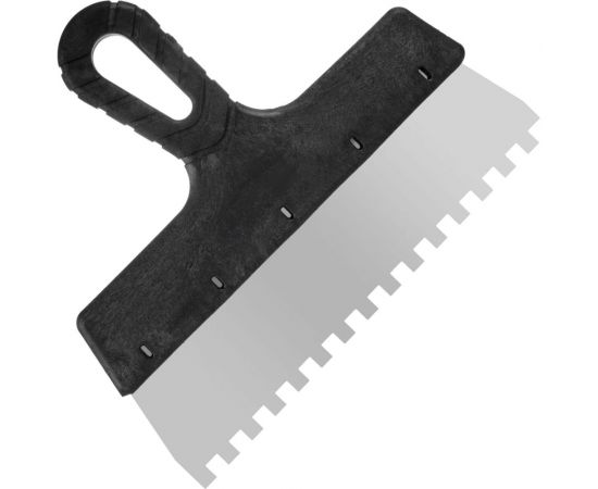 Фасадный зубчатый шпатель (нержавеющая сталь, 250мм, зуб.8x8мм) РемоКолор Мастер 12-8-250 