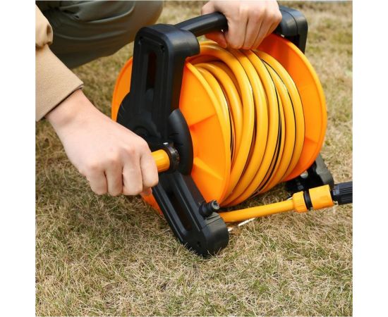 Набор для полива DEKO DKI15 катушка, шланг усиленный 1/2 15 м + 2 м, насадка для полива, коннекторы, 9 предметов 065-0462 – изображение 5