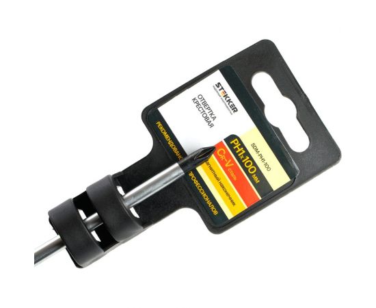Крестовая отвертка STEKKER ph 1x100 мм, cr-v, двухкомпонентная рукоятка sdm-ph1-100 , 39769 – изображение 6