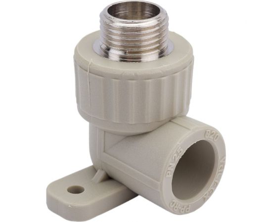 Угольник комбинированный с креплением, наружная резьба VALFEX PP-R серый, 20 мм х1/2"" 10121020Г 127-0485 