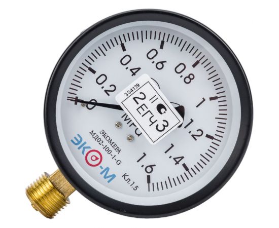 Манометр ЭКО-М Экомера МД02-100мм 0..1,6 МПа G1\2 (Эконом) МД02-100-G-1,6МПа-ЭИ 
