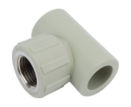 Комбинированный тройник ПОЛИТЭК 20x1/2 с внутренней резьбой PPRC серый 9500002012С 