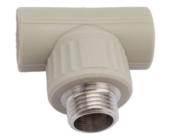 Тройник комбинированный с наружной резьбой VALFEX PP-R серый, 20 мм х1/2"" 10128020Г 127-0436 