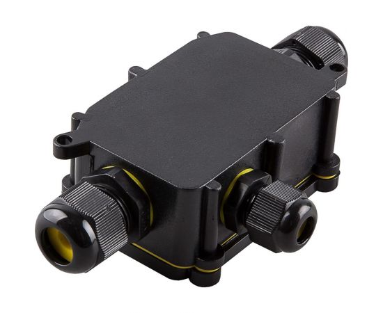 Распределительная коробка STEKKER LD523 водонепроницаемая на 3 выхода, 450V, 140x78x36, черный 49121 