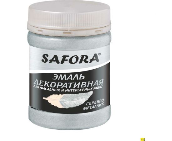 Декоративная акриловая эмаль SAFORA серебро металлизированная 250 г ЭМ100/1М 