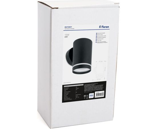 Садово-парковый светильник FERON DH1001, на стену, GX53, 230V, черный, 11708 – изображение 11