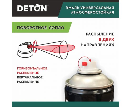 Эмаль DETON акриловая, быстросохнущая, сигнальный белый, глянцевый, RAL 9003, аэрозоль 520 мл DTN-A07258 – изображение 2
