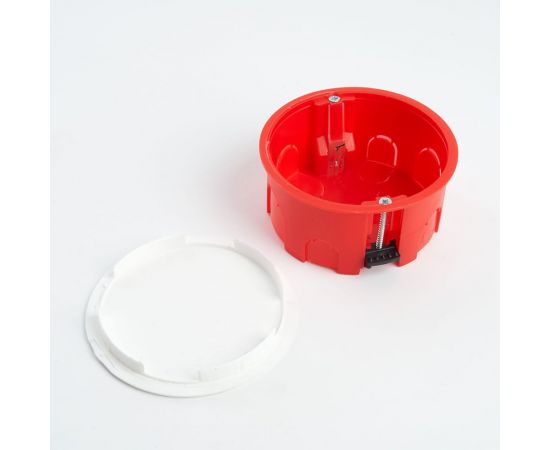 Монтажная коробка STEKKER EBX30-02-1-20-80 для полых стен, с пластиковыми зажимами, с крышкой, D80*40мм, IP20, красный (GE41025) 49006 – изображение 2