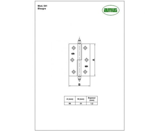 Петля Amig D-левая, покрытие латунь 541-80 (D) – изображение 2