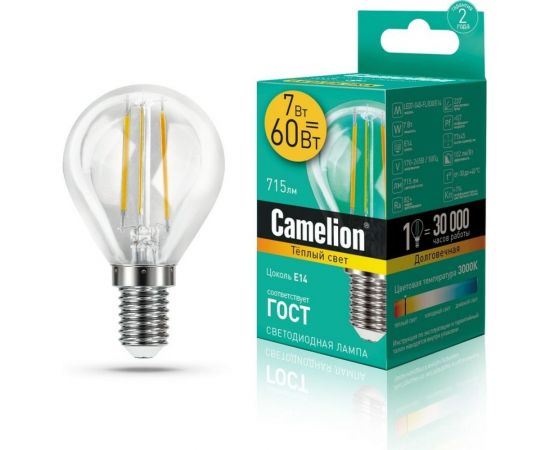 Светодиодная лампа Camelion LED7-G45-FL/830/E14 7Вт 220В 13456 – изображение 2