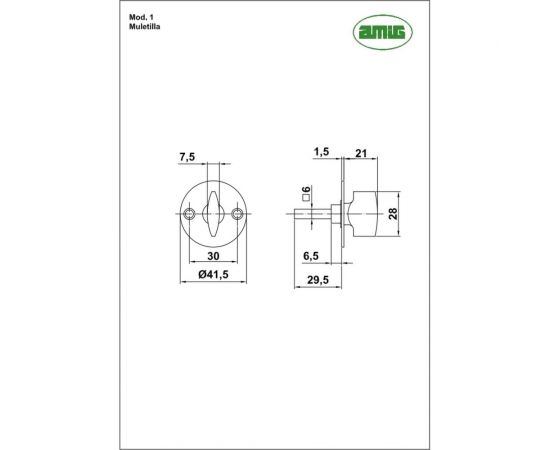 Ручка к задвижке Amig 126 хром матовый 1-42 CM – изображение 2