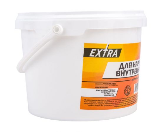 Водоэмульсионная краска Movatex EXTRA для наружных и внутренних работ, 3 кг Т11864 – изображение 2