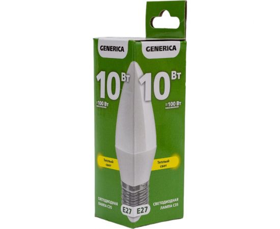 Светодиодная лампа GENERICA C35 свеча 10Вт 230В 3000К E27 LL-C35-10-230-30-E27-G – изображение 2