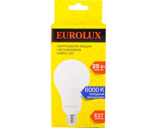 Светодиодная лампа Eurolux LL-E-A80-25W-230-6K-E27 груша, 25Вт, холодный, Е27 76/2/78 – изображение 4