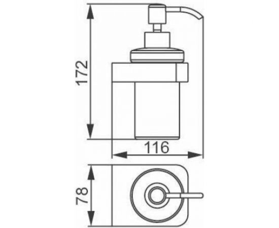 Дозатор для мыла с держателем Aquanet 5781-1 стекло, хром 00187076 – изображение 4