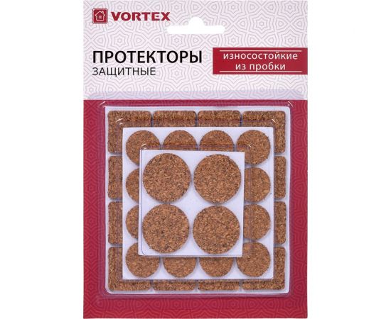 Износостойкие протекторы из пробки VORTEX диам. 20мм, диам. 28мм, 25x25мм 26006 – изображение 4