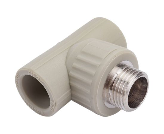 Тройник комбинированный с наружной резьбой VALFEX PP-R серый, 20 мм х1/2"" 10128020Г 127-0436 – изображение 5