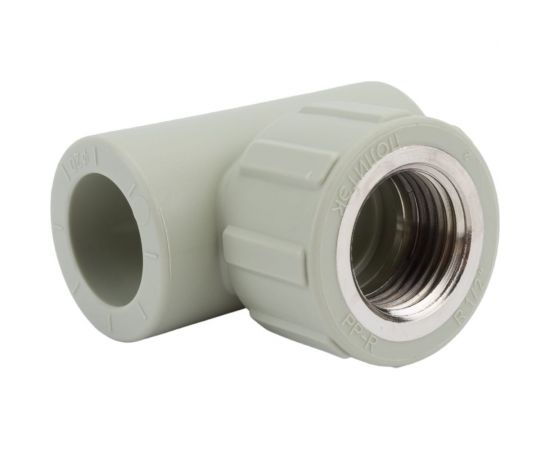 Комбинированный тройник ПОЛИТЭК 20x1/2 с внутренней резьбой PPRC серый 9500002012С – изображение 5