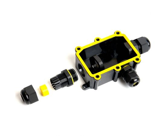 Распределительная коробка STEKKER LD523 водонепроницаемая на 3 выхода, 450V, 140x78x36, черный 49121 – изображение 5