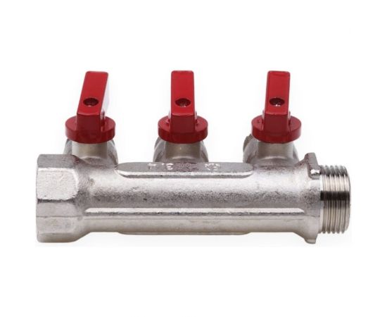 Резьбовой коллектор с кранами AQUALINK вн-нар 3/4, 1/2х3 (Цена за упаковку 2 шт.) арт. 2425 – изображение 6