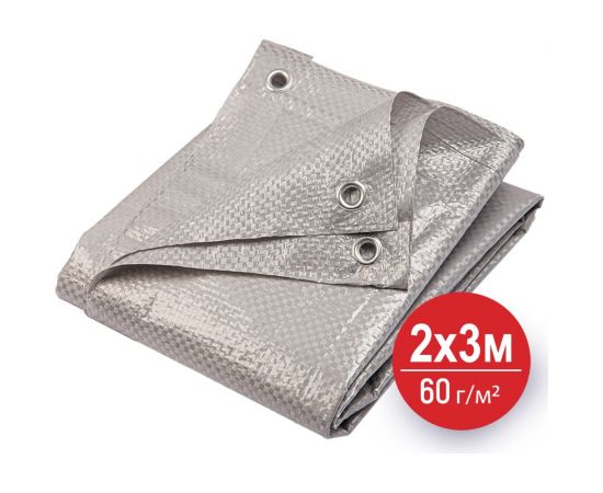 Тент универсальный укрывной 2x3 м, полипропилен 60 г/м2, с люверсами ООО Миротент ЦБ-00033416 