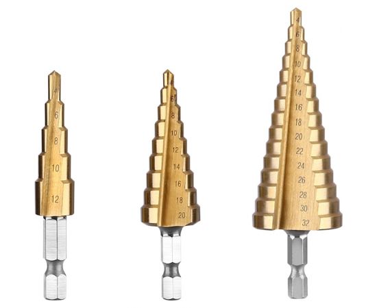 Набор сверл ступенчатых DH2 13 шт, 4-12 мм, 4-20 мм, 4-32 мм DEKO 065-0689 