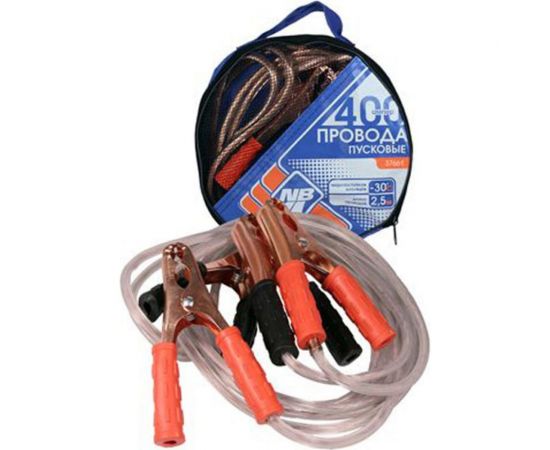 Пусковые провода Nova Bright 400А с прозрачной изоляцией, в сумке, 2.5 м 37661 