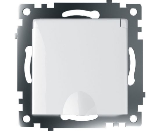 1-местная розетка STEKKER с заземлением с крышкой механизм, GLS16-7112-01, 16А, Катрин, белый 39302 – изображение 2