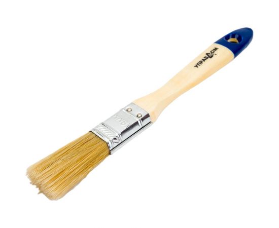 Плоская кисть Управдом 20 мм, светлая натуральная щетина, деревянная лакированная ручка 4100000561 – изображение 2