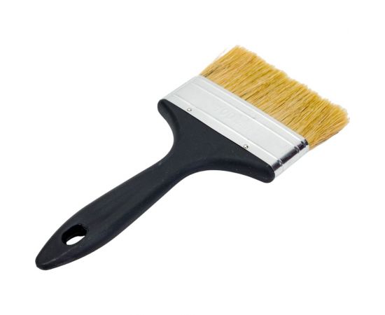 Плоская кисть Петрович 100 мм, светлая натуральная щетина, пластиковая ручка 4100000703 – изображение 2
