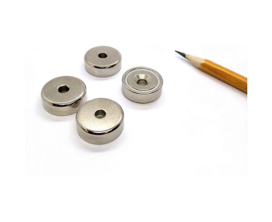 Магнитное крепление с зенковкой Проф-магнит А20, сцепление 6 кг, 4 шт. PMYP-A-20 – изображение 2