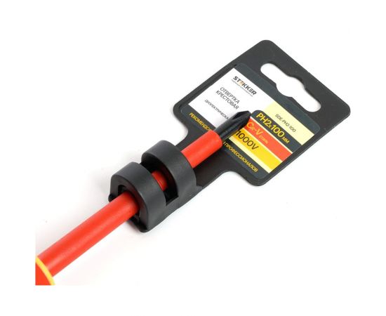 Диэлектрическая крестовая отвертка STEKKER Ph 2 х 100 мм, SDE-PH2-100, 39766 – изображение 6