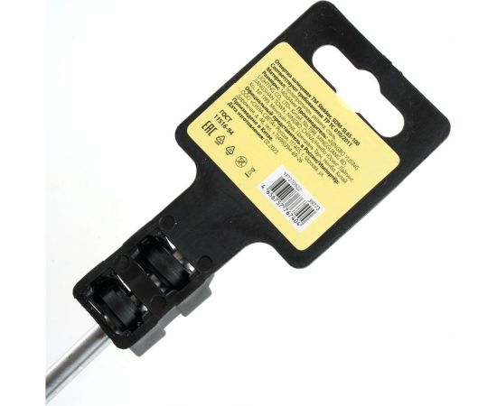 Шлицевая отвертка STEKKER SL 6.5 х 100 мм cr-v, двухкомпонентная рукоятка SDM-SL65-100, 39773 – изображение 7