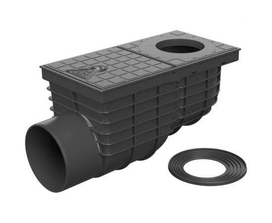 Дождеприёмник-трап со сливом из крыши MCH Chudej с боковым сливом, D110, стандарт, черный 325 G 