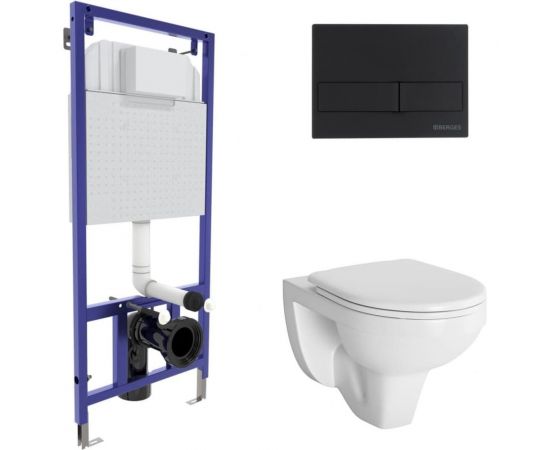 Комплект для монтажа подвесного унитаза Berges GAMMA инсталляция NOVUM525, кнопка L5, унитаз с сиденьем микролифт, быстросъем 042426 
