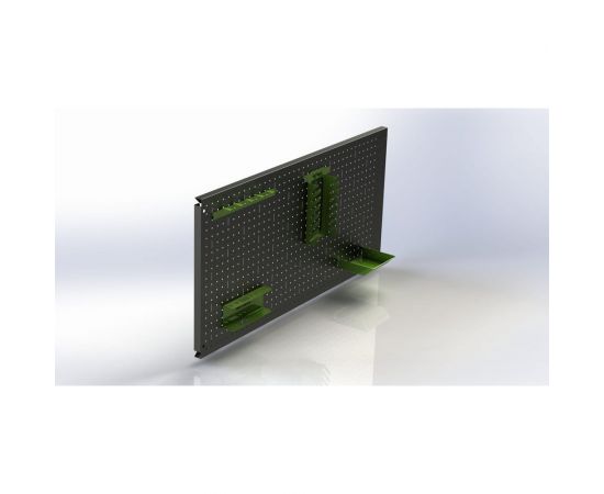 Металлическая перфопанель ООО Металекс Metalex 600x1600 серая, с комплектом аксессуаров PRSA60160 