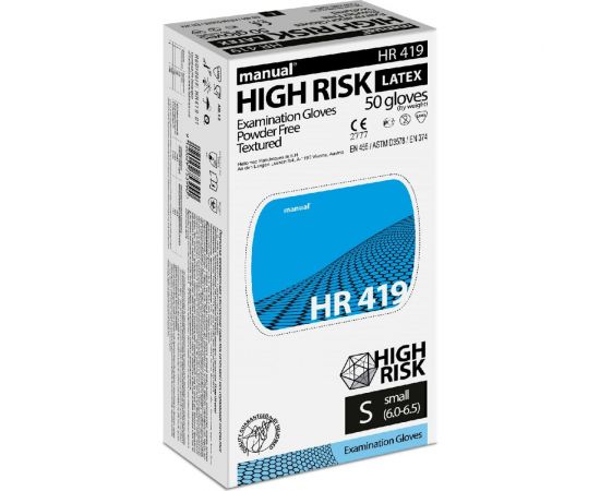 Смотровые перчатки MANUAL латекс HR419 50 штук, размер S CT0000003302 – изображение 2