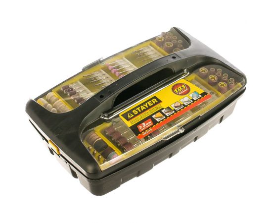 Набор мини-насадок в пластиковом боксе (191 предмет) для гравировальных машин Stayer 29906-H191 