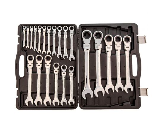 Набор комбинированных трещоточных шарнирных ключей MATRIX 22 шт. 14800 