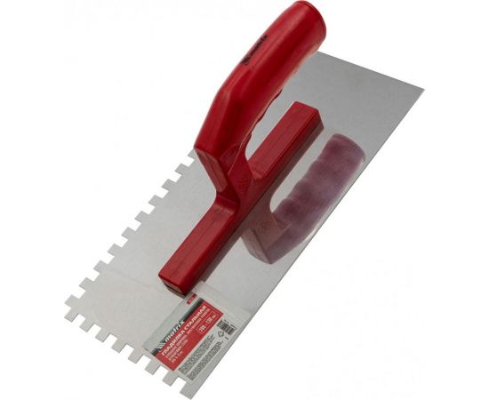 Гладилка Matrix из нержавеющей стали, 280х130 мм, зеркальная полировка, пластиковая ручка, зуб 8х8 мм 86782 