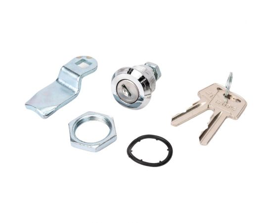 Замок под английский ключ ТРИЗАМ (2 кл в уп.), с ригелем металл, хром ЗЧА05.М.2.01.1066.К TRZ0035 