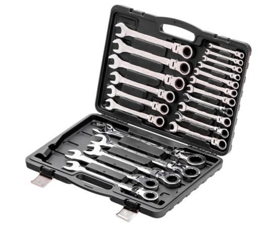 Набор комбинированных трещоточных шарнирных ключей MATRIX 22 шт. 14800 – изображение 3