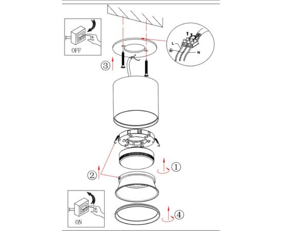 Подсветка ЭРА OL8 GX53 BK, накладной, под лампу Gx53, алюминий, цвет черный Б0048538 – изображение 3