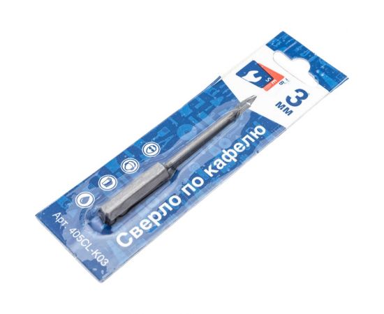 Сверло перьевое по керамике и стеклу 3 мм, 2 грани S.E.B. 405CL-K03 – изображение 2