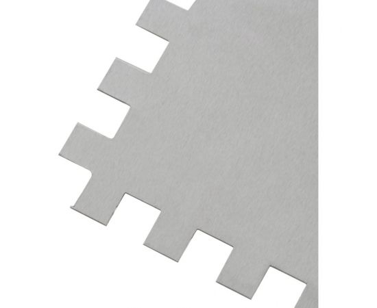 Гладилка Matrix из нержавеющей стали, 280х130 мм, зеркальная полировка, пластиковая ручка, зуб 8х8 мм 86782 – изображение 2