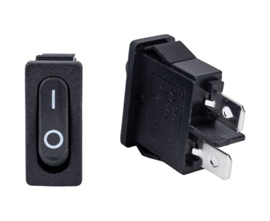 Клавиша Nord-Yada 250V 6А Mini черная (2конт.) ON-OFF (2шт в упаковке) 905471 